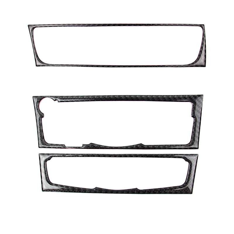 

3pcs 100% Carbon Fiber Center Console Button Frame Cover Interior Trim For Audi A4 B8 09-12