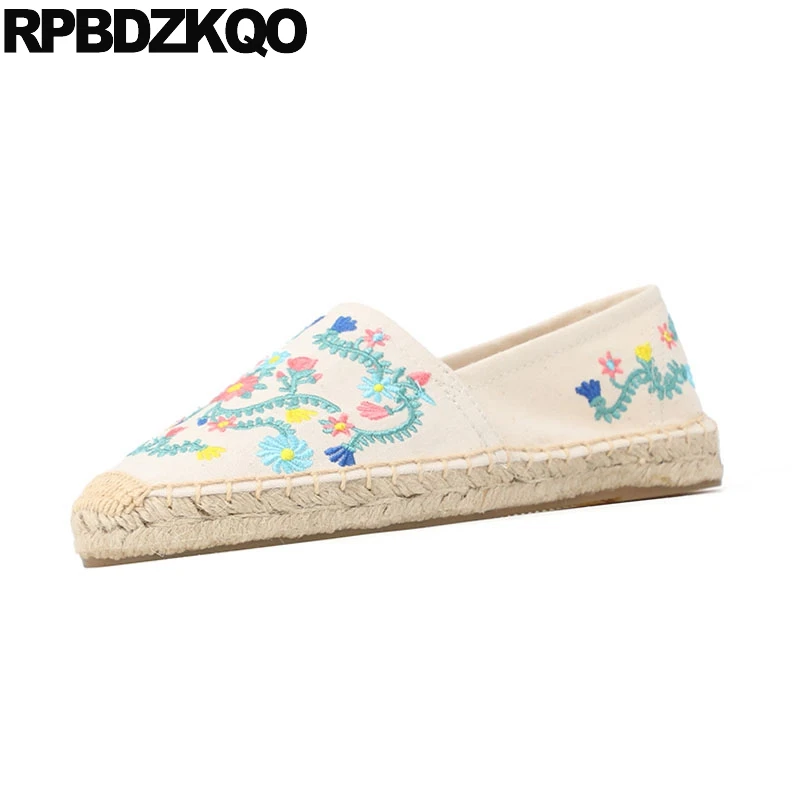 Женские джинсы с цветочным принтом удобные эспадрильи из денима вышивкой и