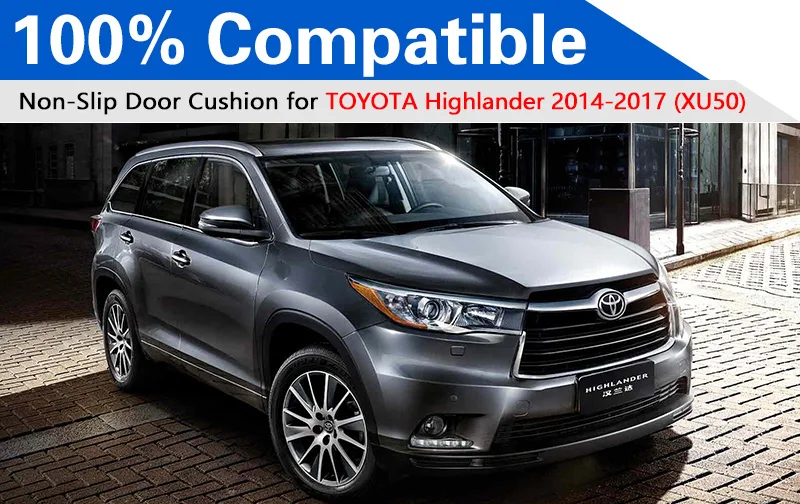 Для Toyota Highlander XU50 противоскользящая резиновая чашка подушка дверной паз коврик 16