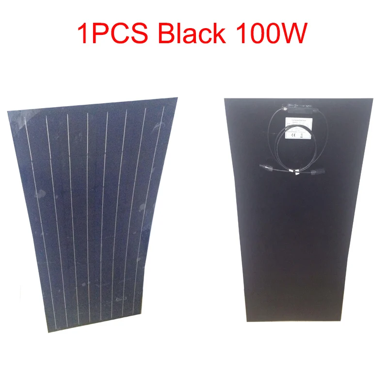 Гибкая солнечная панель 12v батарея набор солнечных панелей 100w зарядное