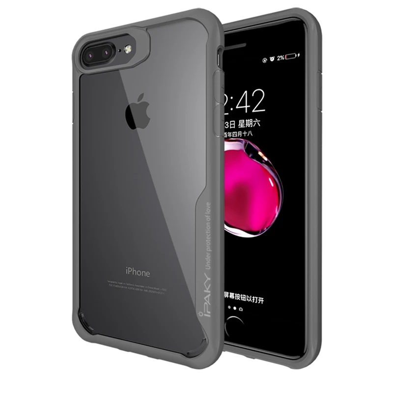 Противоударные Чехлы IPAKY для Iphone 7 Plus прозрачный чехол накладка силиконовый