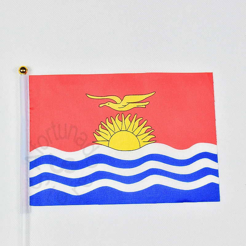 Kiribati 14*21 см 10 шт. флаг-баннер ручной машущий флаг для встреч парадов искусственная