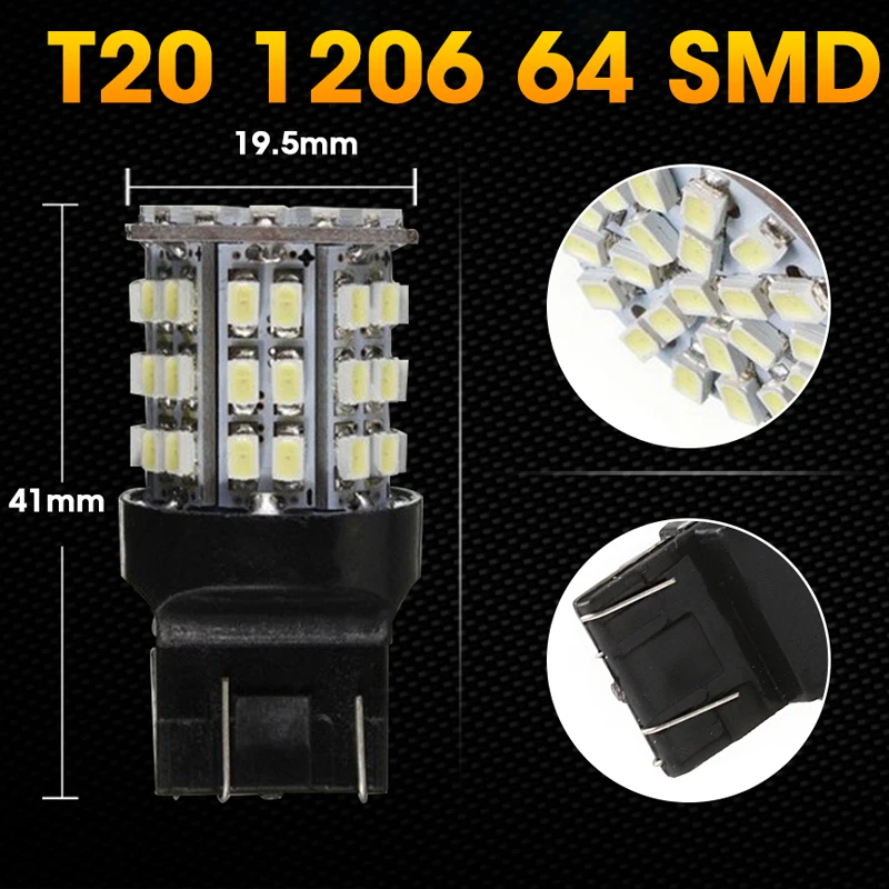 Hlxg 2 шт. T20 7440 W21W Led 12В 6000K Автомобильная сигнальная лампа стоп сигнал задние
