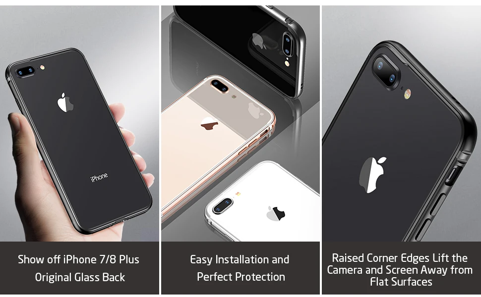 Чехол для iPhone 8/8 плюс, ESR металла рамки ультра тонкий Алюминий сплав Универсальный амортизирующий бампер чехол для iPhone 7/7 Plus
