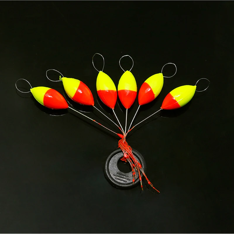 60 шт.(10 упаковок) овальный поплавок Seven-satr Float Mixedcolor 6 в 1 Space Bean Carp Fishing accessories Pesca Fishing Buoy X348