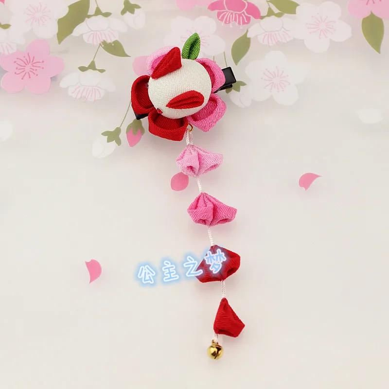 Red With Rabbit Винтаж Японский стиль Kanzashi шпилька кимоно юката кисточки аксессуар Сакура взрослая церемония прекрасный кролик ручной работы HW006-T - Цвет: Red With Rabbit