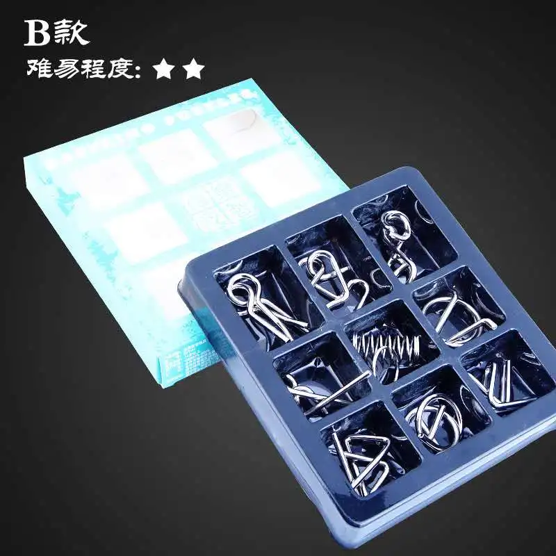 IQ Монтессори металлическая проволока головоломка ум головоломка магический провод головоломки игры игрушки для детей взрослых детей IQ головоломка - Цвет: Оранжевый