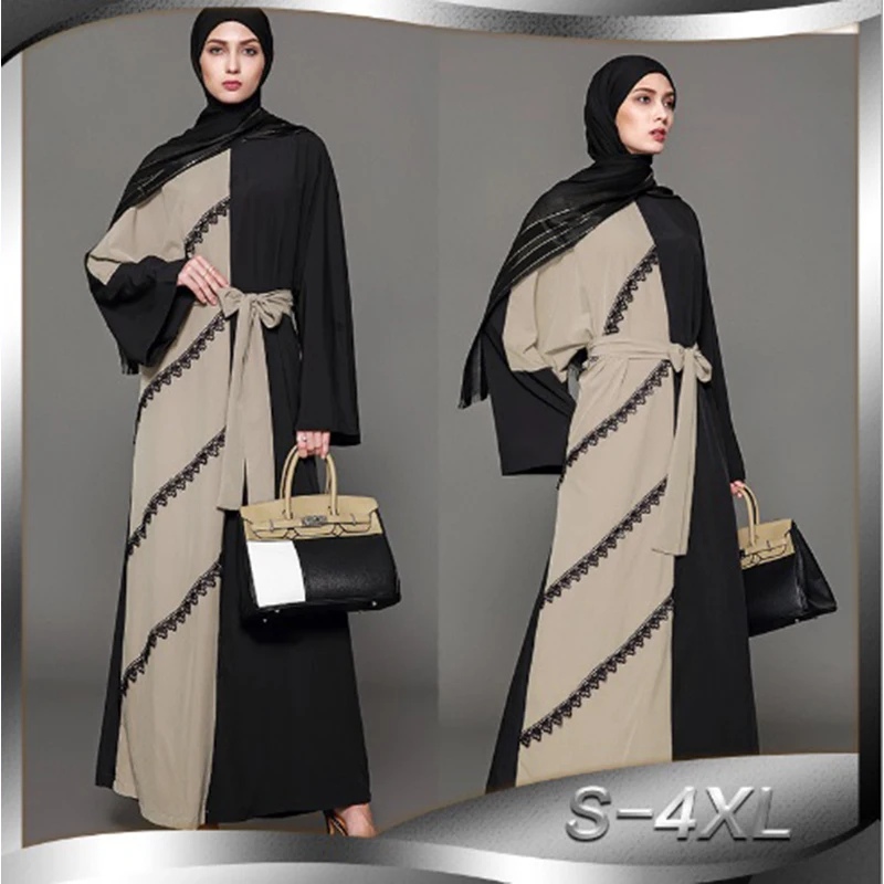 Мусульманское кружевное Макси-платье Abaya длинное платье кардиган туника Jalabiya
