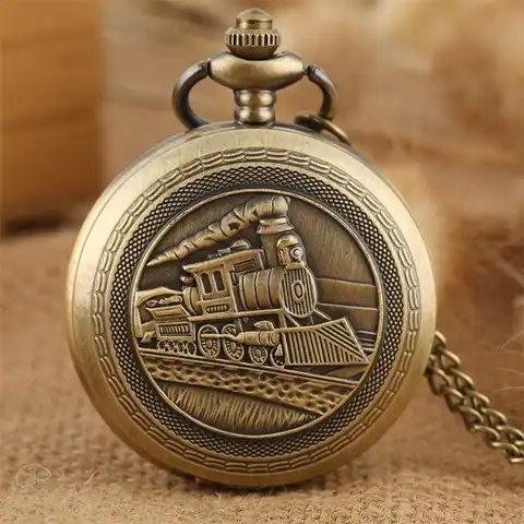 Классические старомодные кварцевые карманные часы в стиле стимпанк, с подвеской на цепочке, бронзовое ожерелье, часы для мужчин, женщин, дет...