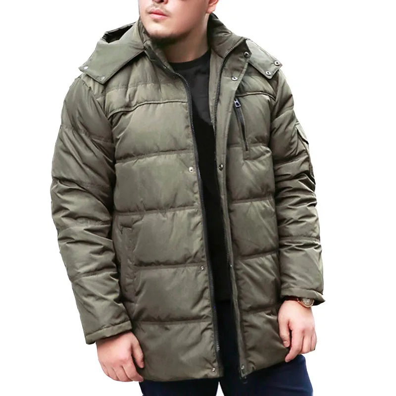 MFERLIER толстые теплые пуховики 6XL 7XL 8XL вес 155 кг Большие размеры с длинными рукавами Повседневные зимние пальто больших размеров