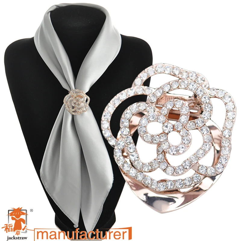 High Quality!Free Shipping!Dual Purpose Brooch Pin Slide Garment Pashmina Scarf Clip of scarf Wedding Shiny Rhinestone flower | Украшения и