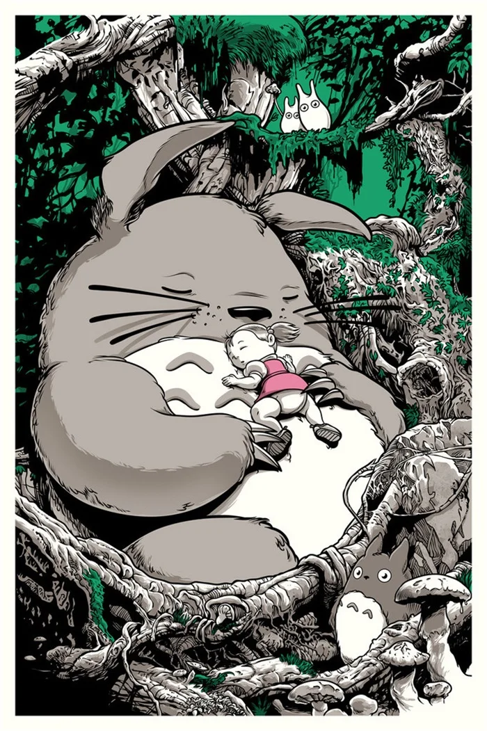 Miyazaki мой сосед тоторо мэй девушка ретро винтажная наклейка на стену | Дом и сад