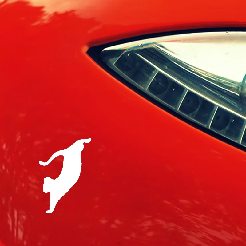 

YJZT 9.2CM*13.5CM Vinyl Decal Funny Cat Animal Car Stickers Black Silver C10-02376