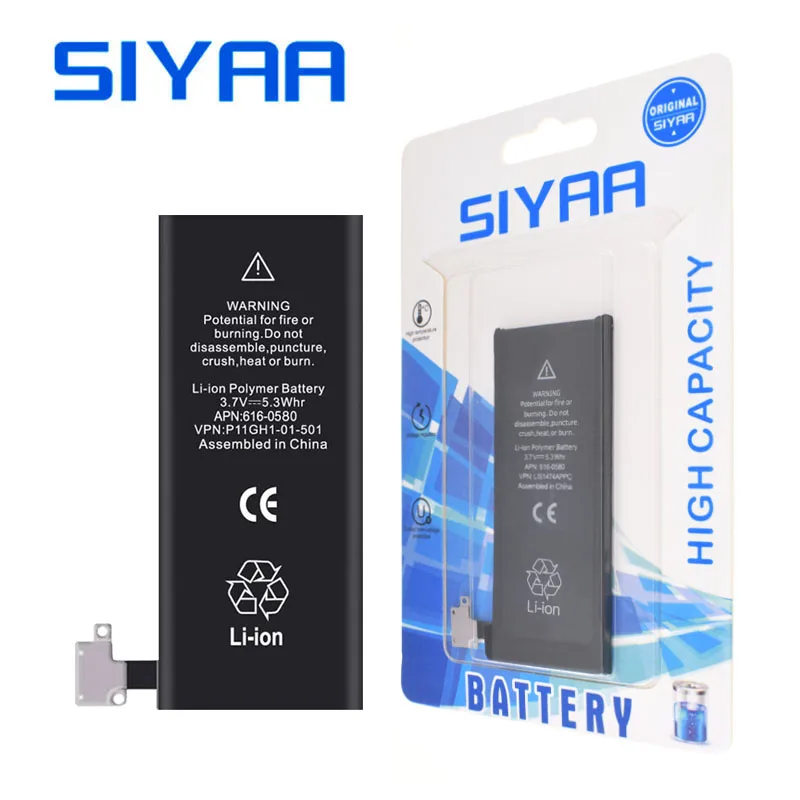 SIYAA батарея для iPhone 4S 4GS реальная емкость 1430 мАч оригинальная запасная литий