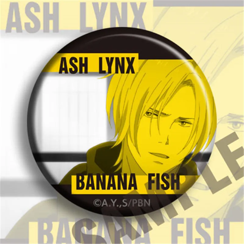 12 шт. аниме банановая рыбы золы персонаж для костюмированной вечеринки Pin кнопка