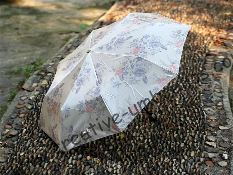 Fashional антикоррозийный зонтик 100% солнцезащитный UPF&gt50+ женский зонтик 8 ребер 210T жемчужно блестящая ткань сумка защиты от УФ-лучей.