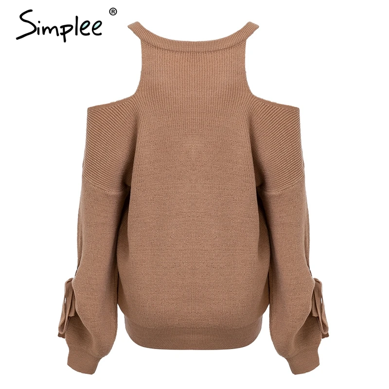 Просто элегантно с открытыми плечами для женщин свитер V средства ухода за кожей