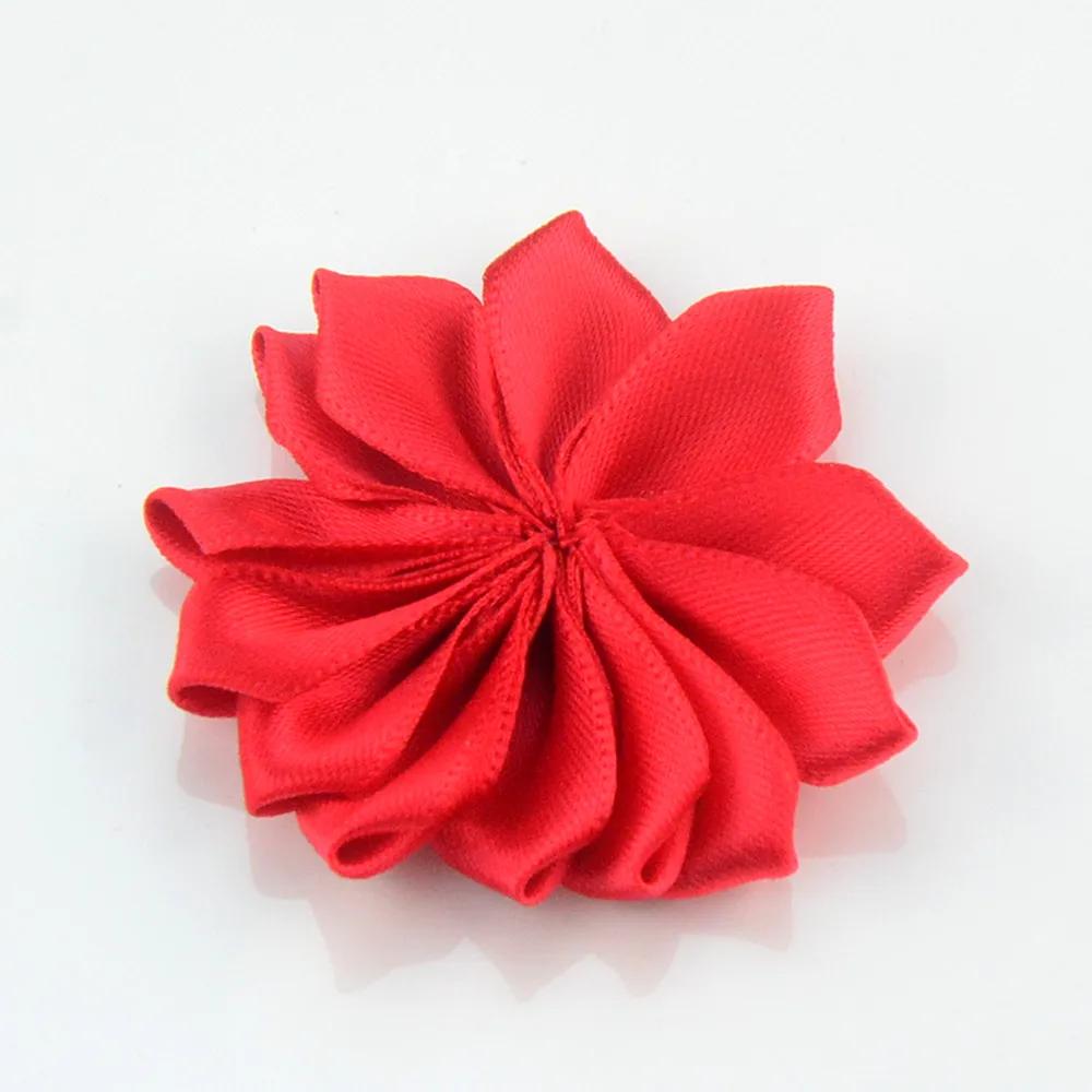 100 шт./лот 4 5 см многослойная маленькая атласная лента ткань цветок детская одежда