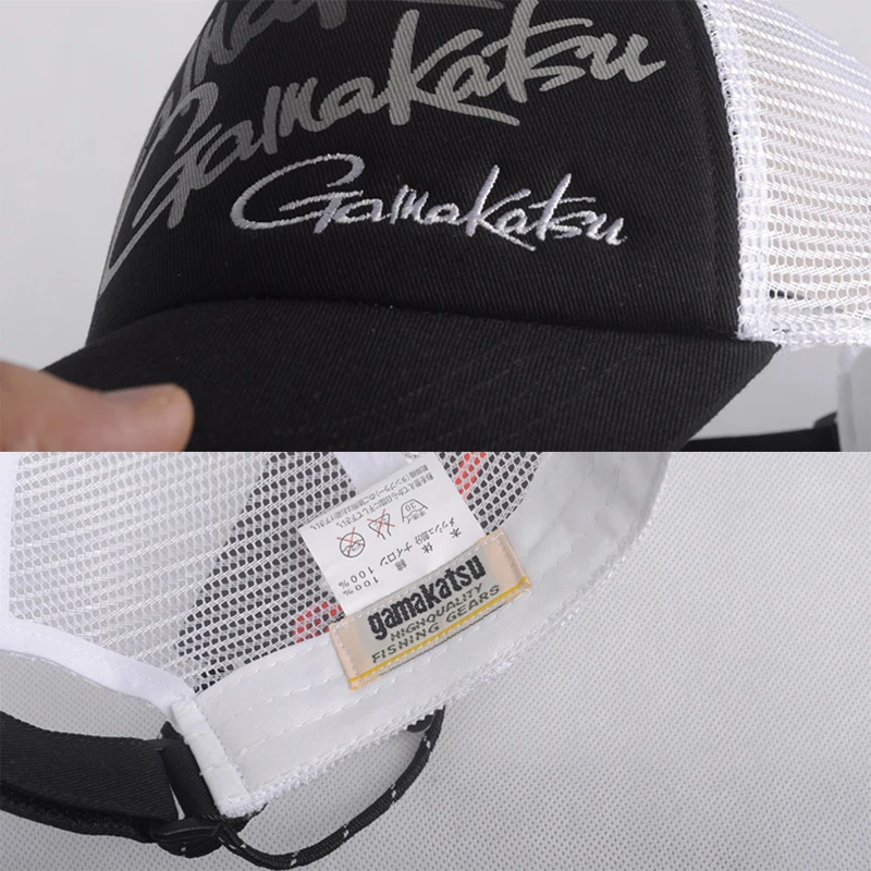 Gamakatsu Adult Men Adjustable Breathable Fishing Sunshade Sport Baseball Fishermen Hat Cap Black White Special | Спорт и
