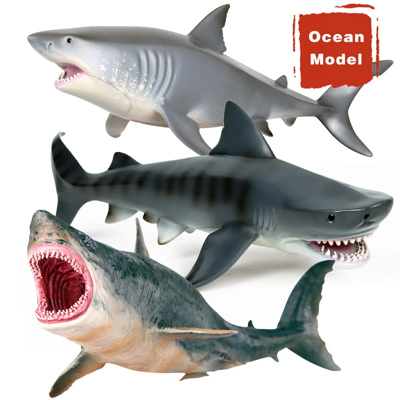 

Oenux Sea Life Marine Animals Whale Shark Megalodon Model Action Figure PVC Ocean Animal Educational Learning Toy For Kid Gift