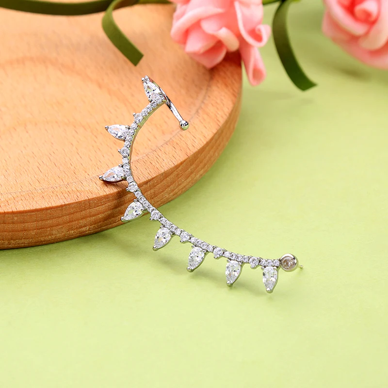 Модные женские ювелирные изделия серебряный цвет изысканные циркониевые Уши