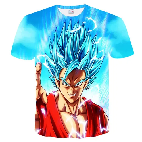 TXU-113 Супер Saiyan 3D футболка аниме Dragon Ball Z Goku летние модные футболки для мужчин/мальчиков мастер Вегета печати одежда мультфильм футболка - Цвет: TXU-113