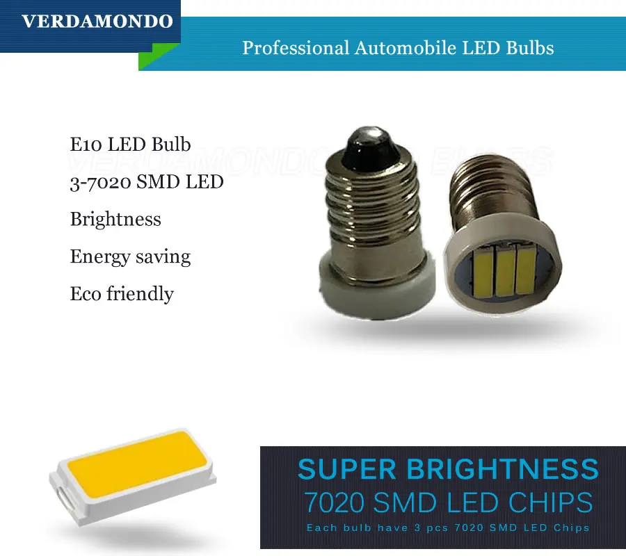 1 шт Высокое качество E10 7020 3SMD Led Предупреждение сигнал, указывающий светильник контрольная лампа инструмент светильник pinballs лампы белый AC/DC 12V