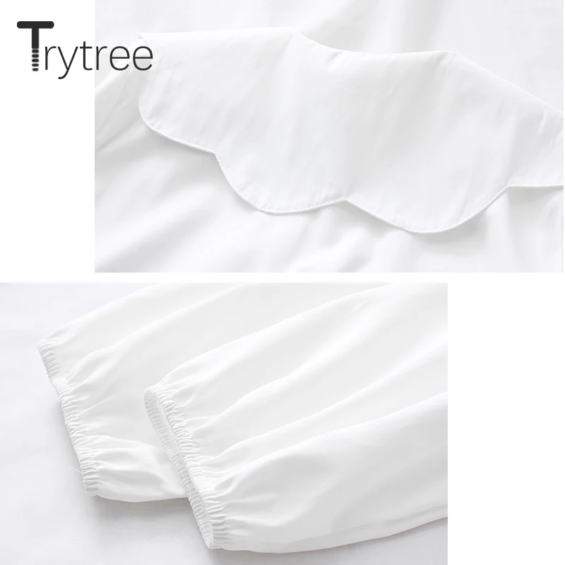 Ttytree весенние блузки Повседневная рубашка для женщин полиэстер офиса леди Питер