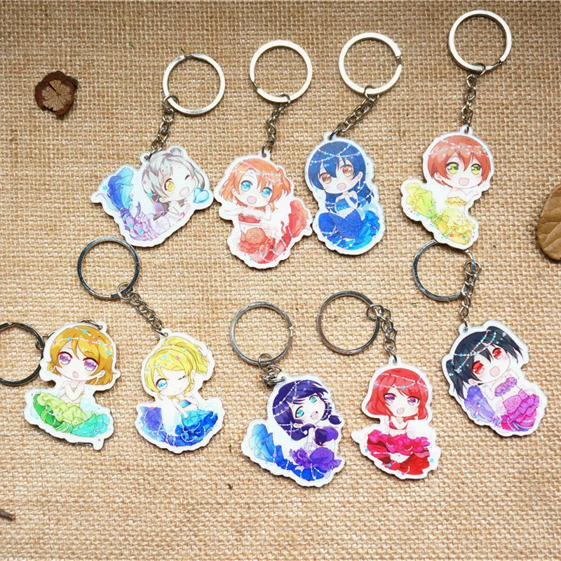 9 шт./компл. аниме брелок Love Live! Косплей Русалка Кодори Umi Maki Kawaii Подвеска Portachiavi