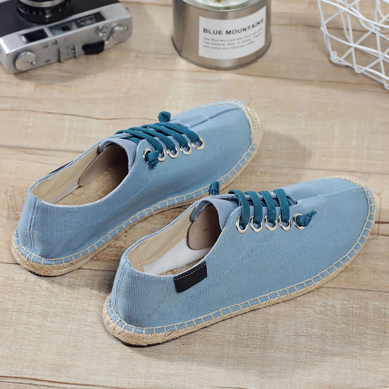 Мужские холщовые Эспадрильи на шнуровке весна 2021