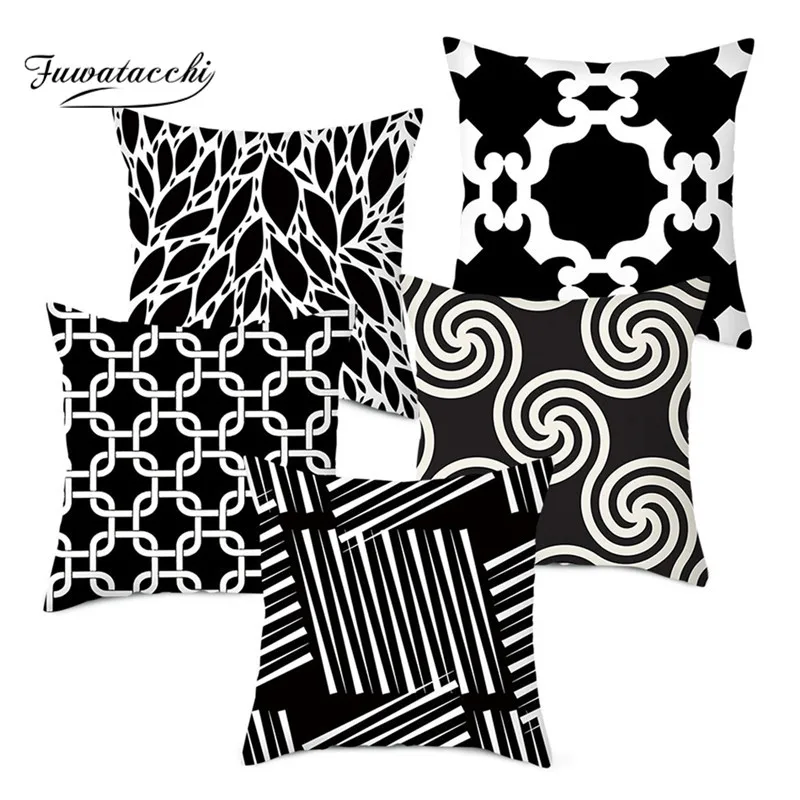Fuwatacch одноцветная Геометрическая декоративная подушка наволочка для домашней