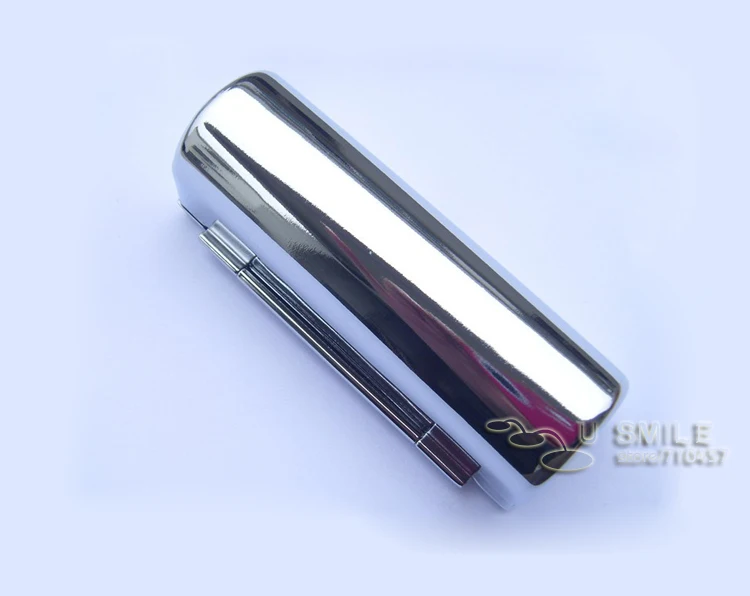 Металлический зеркальный чехол для губной помады серебристого цвета 1000X