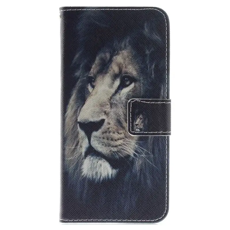 Lion Модный флип-чехол для телефона Motorola Moto E4 E5 G5 G6 Plus Z3 Play с абрикосовым цветком и подставкой P26F - Цвет: Lion
