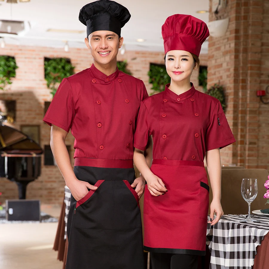 Новая Униформа с коротким рукавом для отеля Рабочая ресторана костюм шеф повара