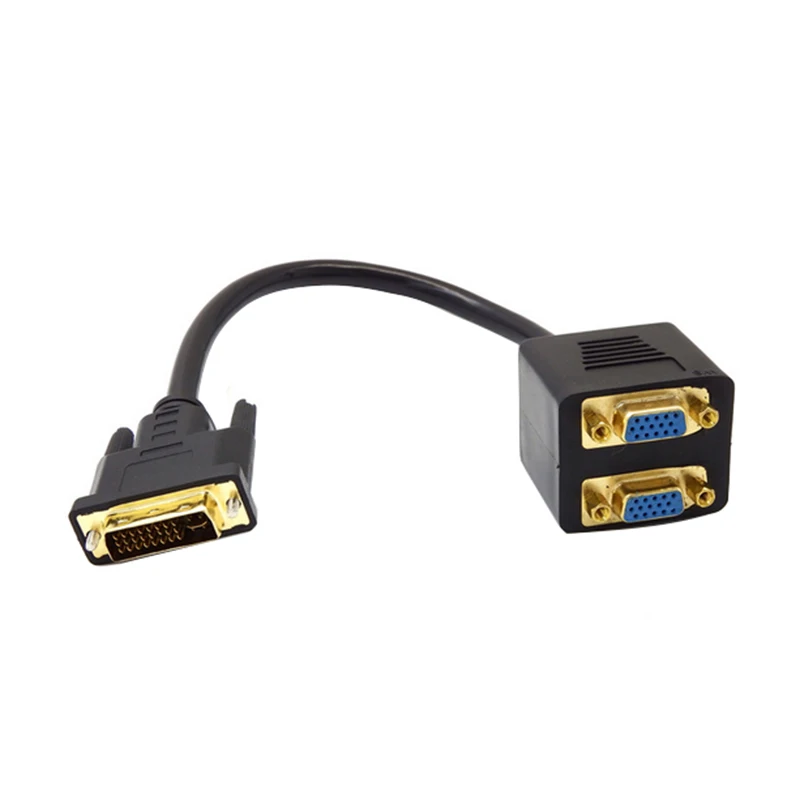Larryjoe высококачественный DVI I 24 + 5 контактов штекер к 2 двойным VGA Женский монитор