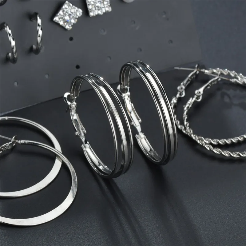 Mostyle, трендовые женские серьги-гвоздики с кристаллами из горного хрусталя для женщин, набор золотых круглых сережек в стиле панк, ювелирные изделия для девочек