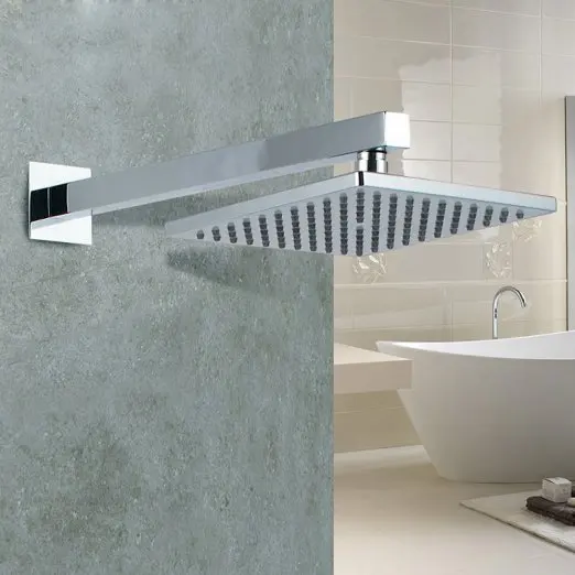 Замена ванная комната 16-дюймовые Душа Арм с Фланцем ПРЯМОУГОЛЬНЫЕ полированный