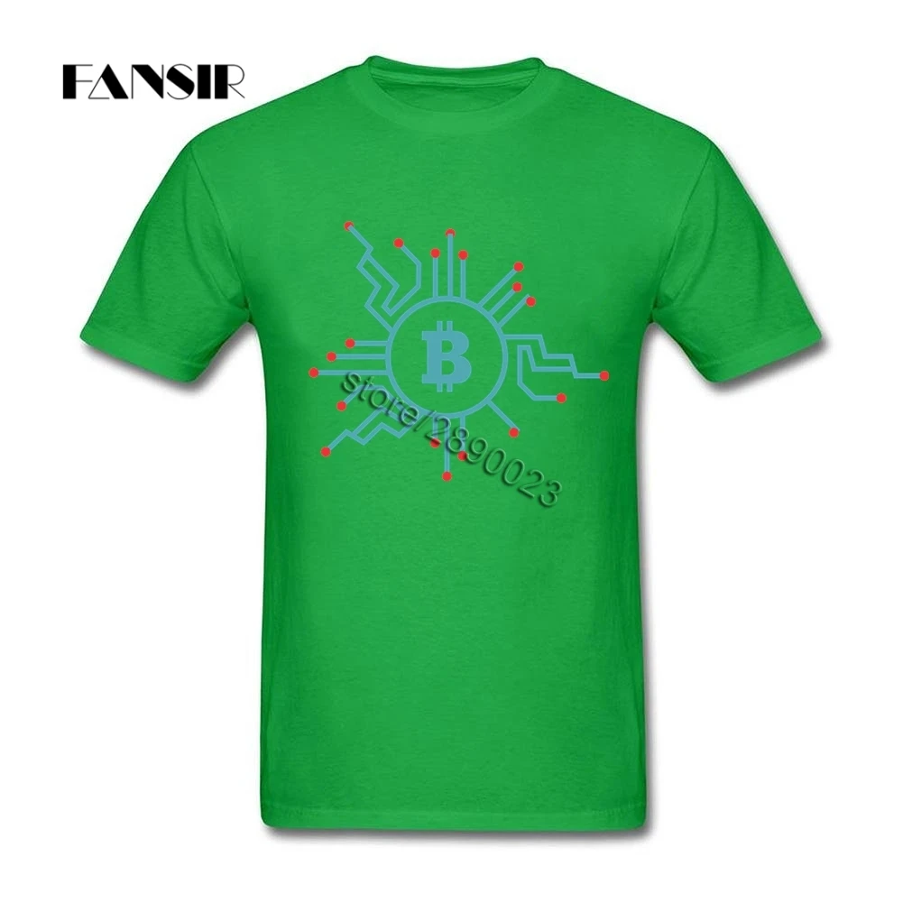 XS 3XL криптовалюты Bitcoin удивительные рубашка для мужчин мужские 100% хлопковые