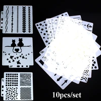 10pcsset diy craft layering stencil for wall painting tattoo stencil for body art scrapbooking templates embossing paper card