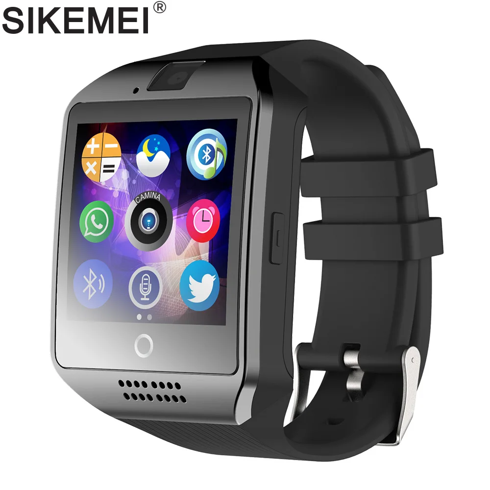 SIKEMEI Bluetooth смарт часы телефон SmartWatch Q18 с Камера Сенсорный экран Поддержка шагомер