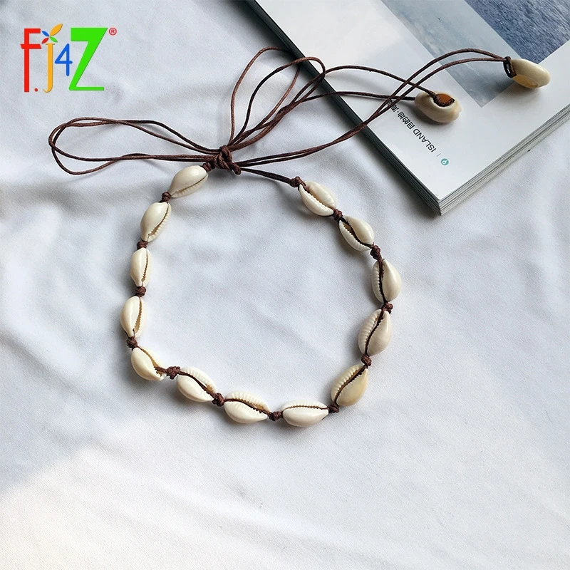 F. J4Z, модная бежевая цепочка, натуральная морская раковина, колье, ожерелье, раковина, колье, ожерелье для лета, пляжные подарки