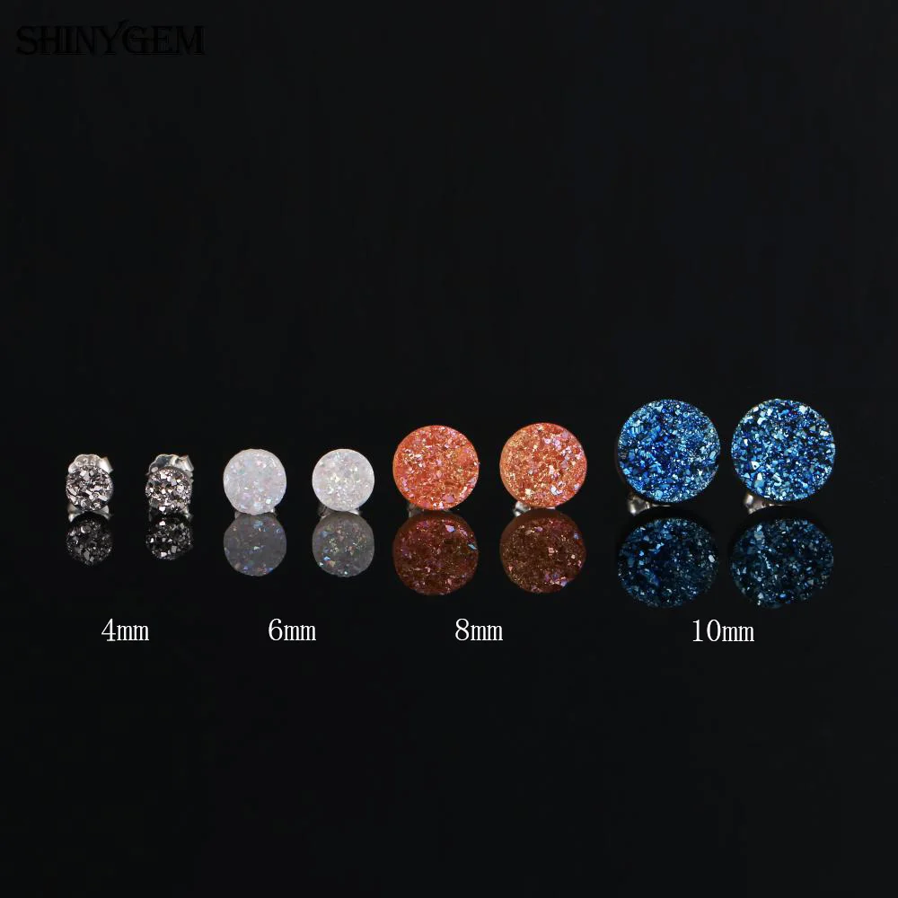 ShinyGem модные сверкающие натуральный опал драгоценный камень Друза серьги