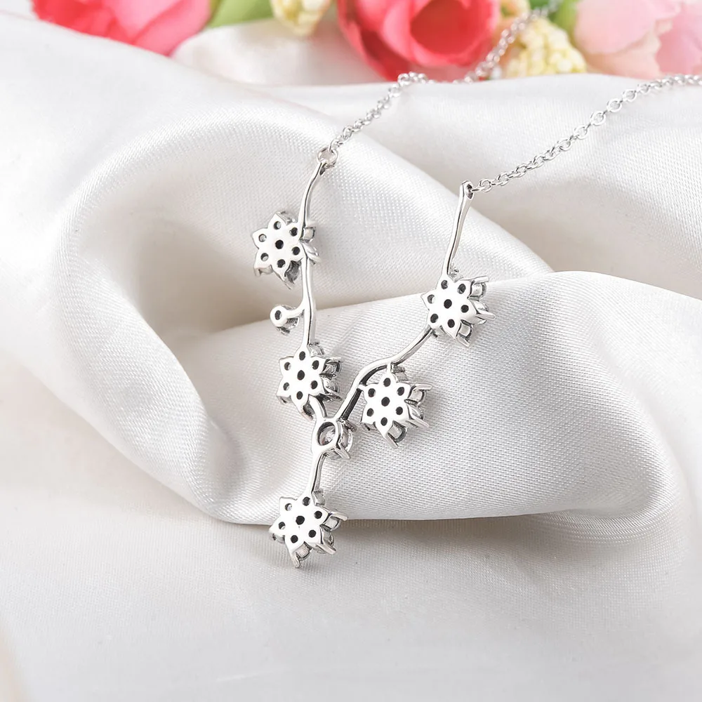 Suplush серебро Цвет Цветок Ювелирные наборы для Для женщин с камнями модные