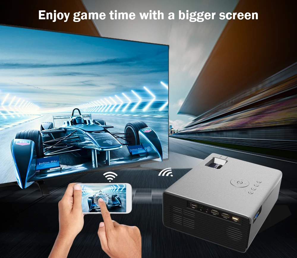 CRENOVA новейший светодиодный проектор HD 1280*720P Android 6.0OS 3800 люмен Домашний кинотеатр кино Android проектор с Wi-Fi Bluetooth