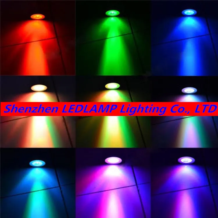 500 комплектов 3 Вт LED RGB прожектор изменяемый цвет Светодиодная лампа Точечный