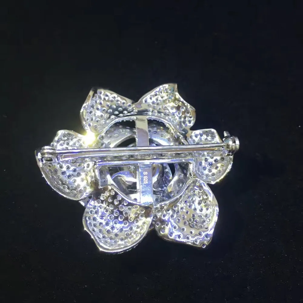 Женская Брошь из серебра 925 пробы с фианитом | Украшения и аксессуары