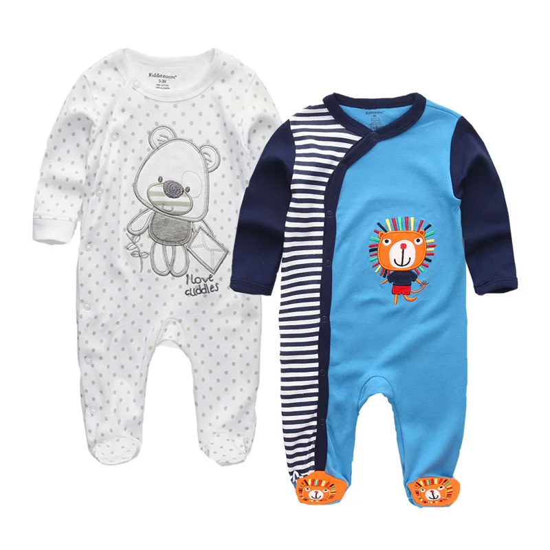 Baby Clothes2077 2 шт./лот боди Ropa bebe для маленьких мальчиков одежда комплект одежды для новорожденных для маленьких девочек одежда пижамы из хлопка с длинными рукавами детские костюмы платье для девочки боди детская одежда - Цвет: Baby Clothes2077