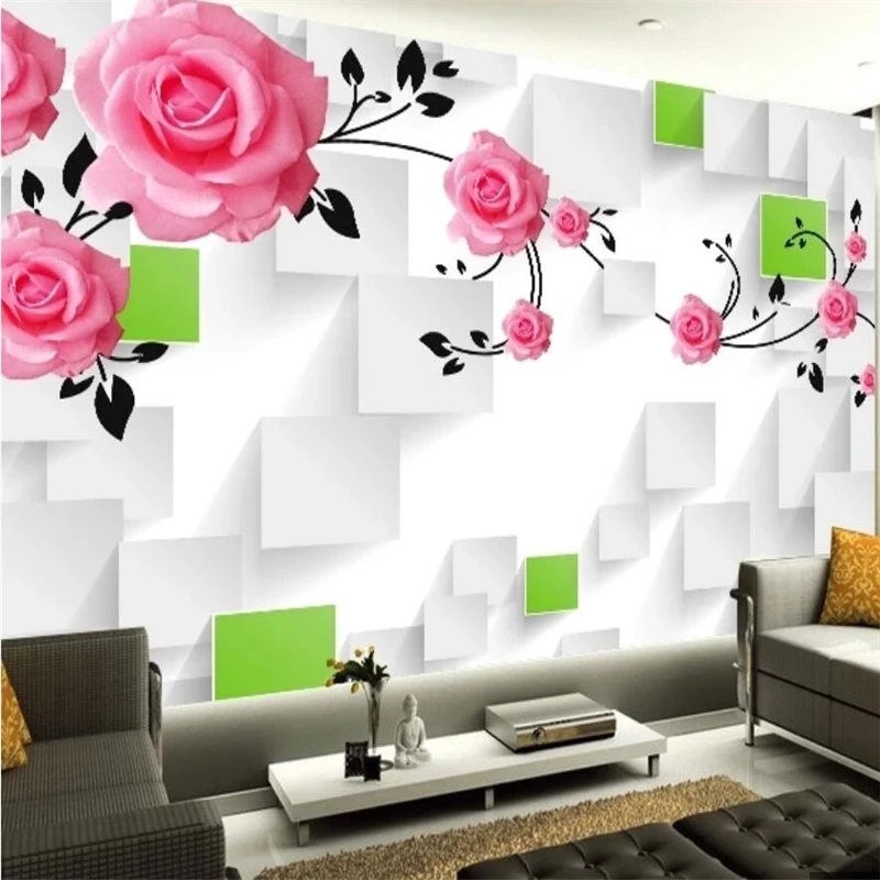 wellyu Custom wallpaper 3D murals living room rose box TV background wall bedroom restaurant clothing store mural 3d | Обустройство
