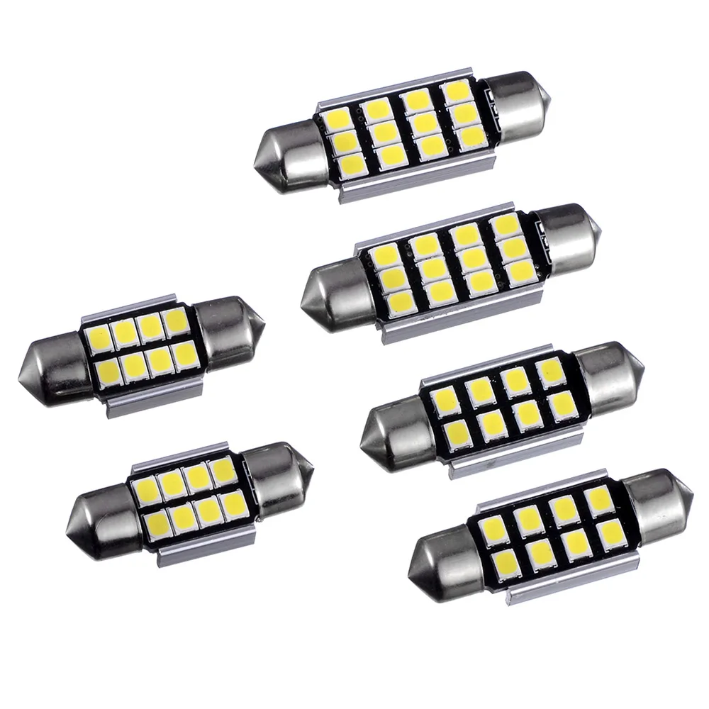 Hot 10pcs White 2835 8SMD LED Light 31MM 36MM 39MM 41MM Auto Led Bulbs Reading Lamp License Plate Instrument |
