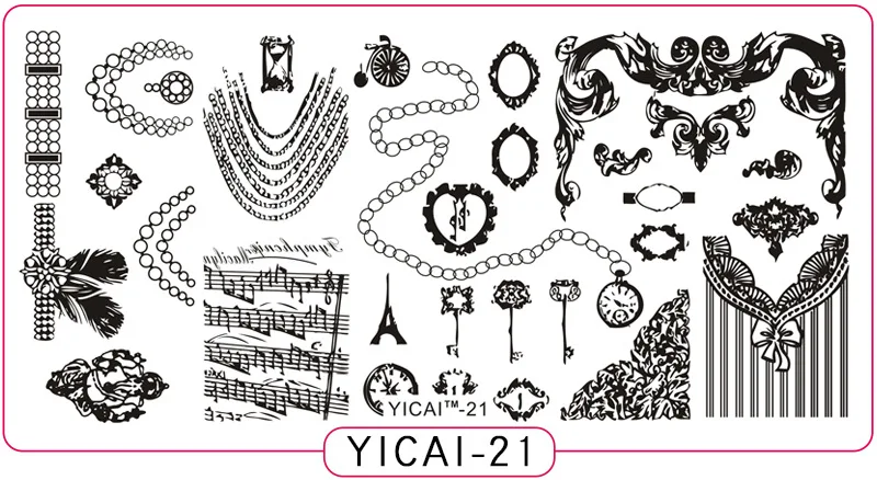 yicai21 Пластины для стемпинга ногтей yicai, spv, dieshan, штамповочные лаковые пластины для рукоделия, маникюрные шаблоны, трафареты, инструменты для полировки, 1 шт - Цвет: yicai21